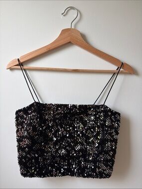 2/$15 - Black Sequin crop Top by Garage
